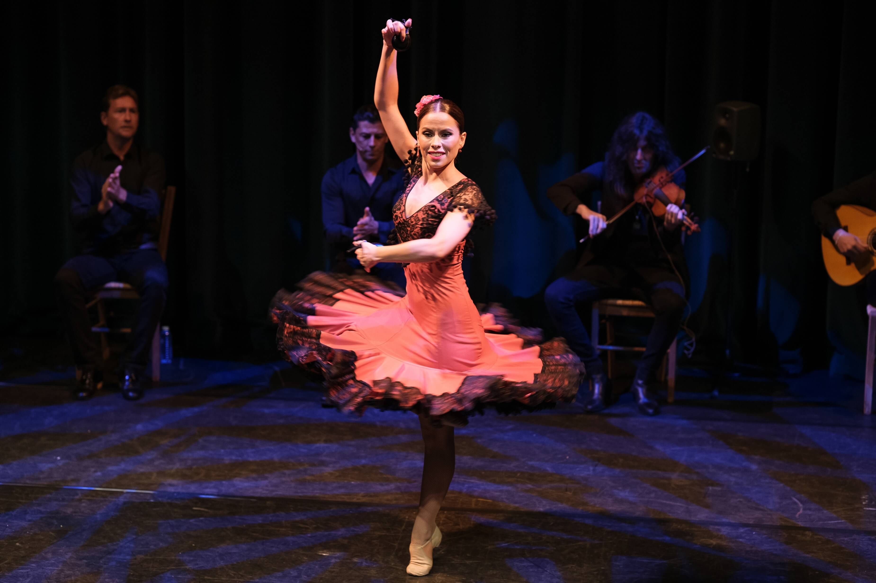 Dancer performing on stage in Madrid, Spain.